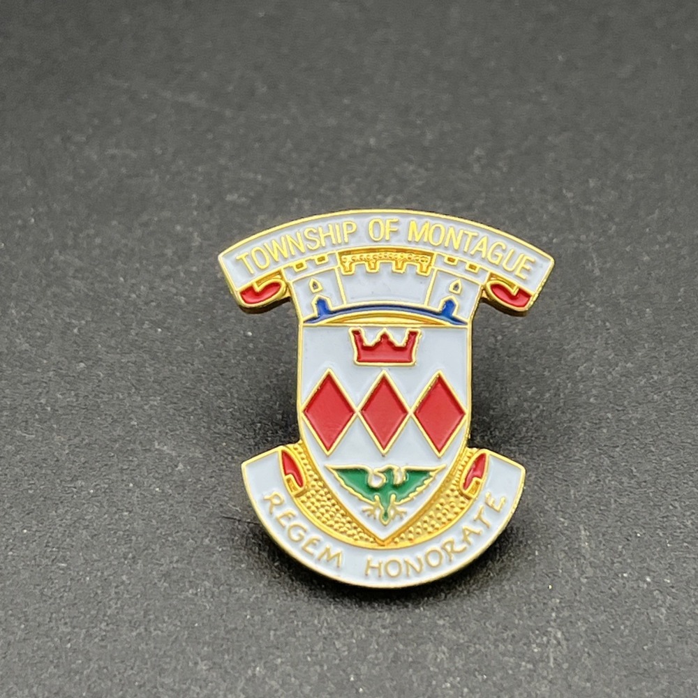 Township Of Montague Regem Honorate Coat Of Arms Lapel Hat Pin